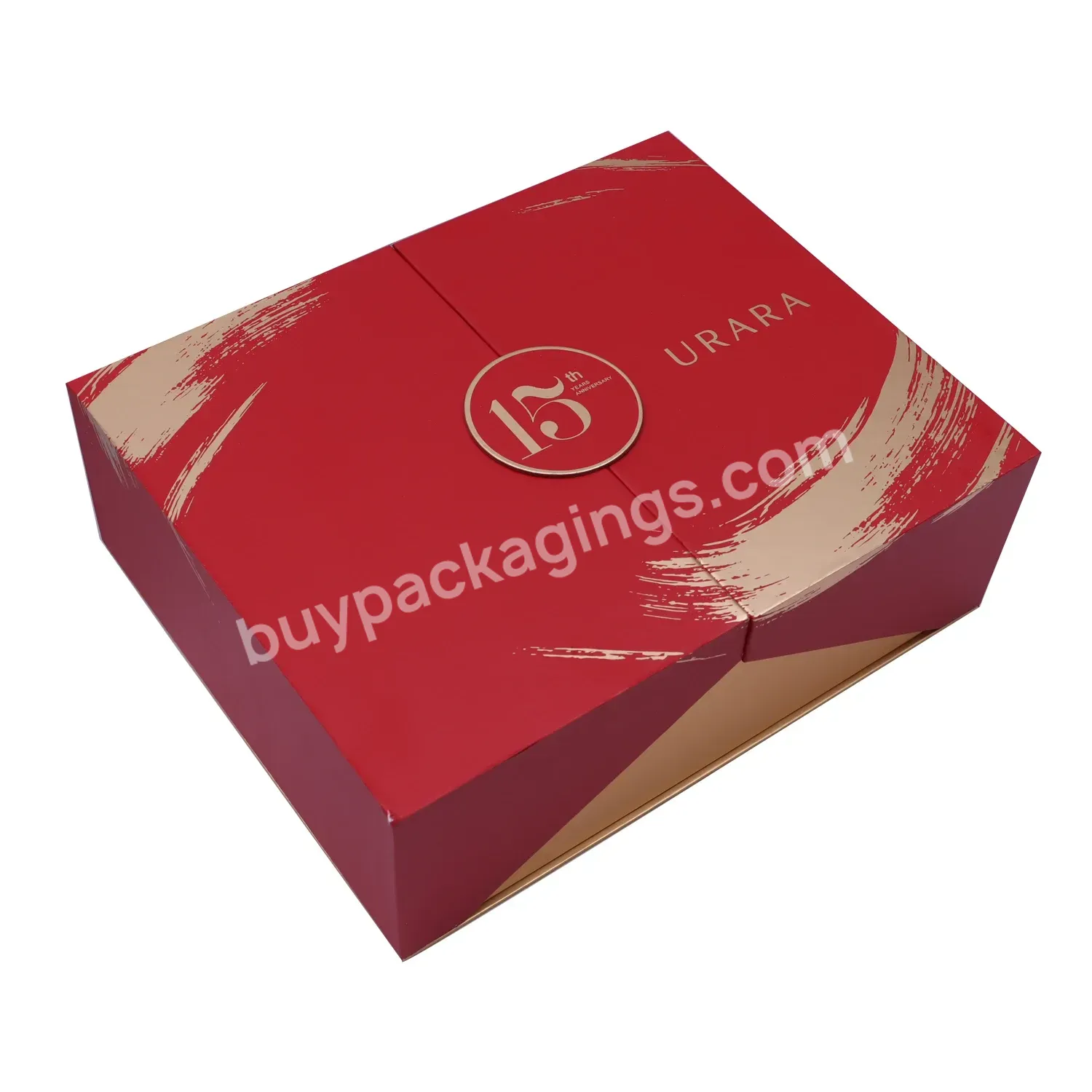 Custom Luxury Magnetic Two Piece Side Open Double Door Gift Packaging Box With Logo