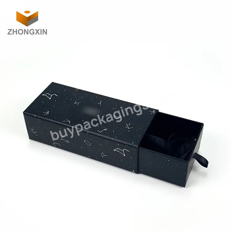 Custom Luxury Packaging Paper Cosmetic Black Electronic Packaging Box Glasses Sunglasses Drawer Box Packaging