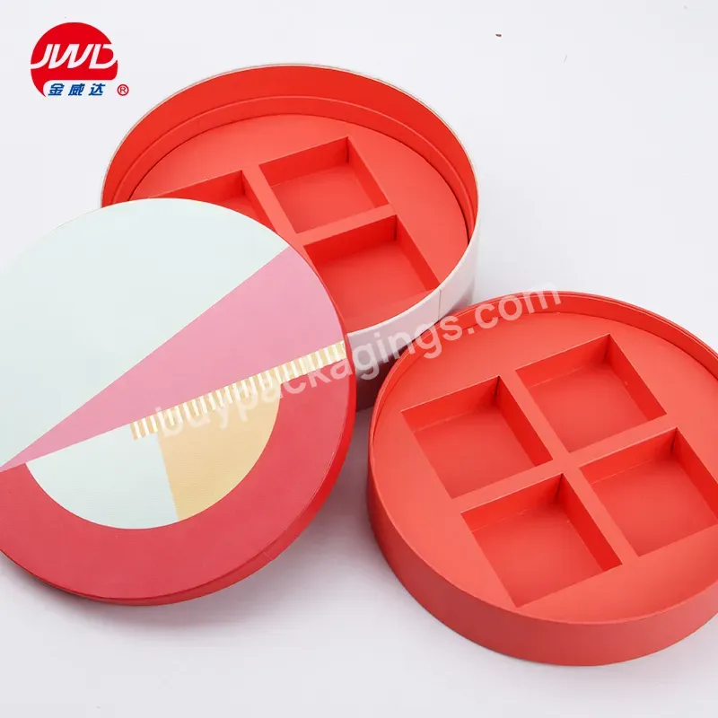 Custom Luxury Paper Cardboard Lid And Base Round Square Food Cookie Box Packaging With Insert