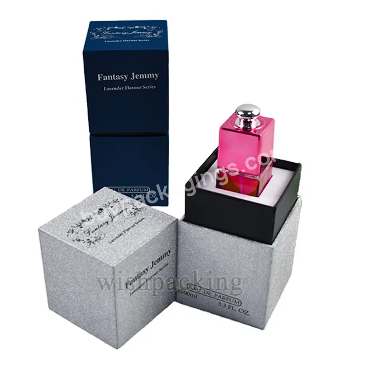 Custom Luxury Perfume Package Gift Carton Cuff Rigid Paper Box With Silver Foil Hot Stamping Cosmetic Perfume Gift Paper Box
