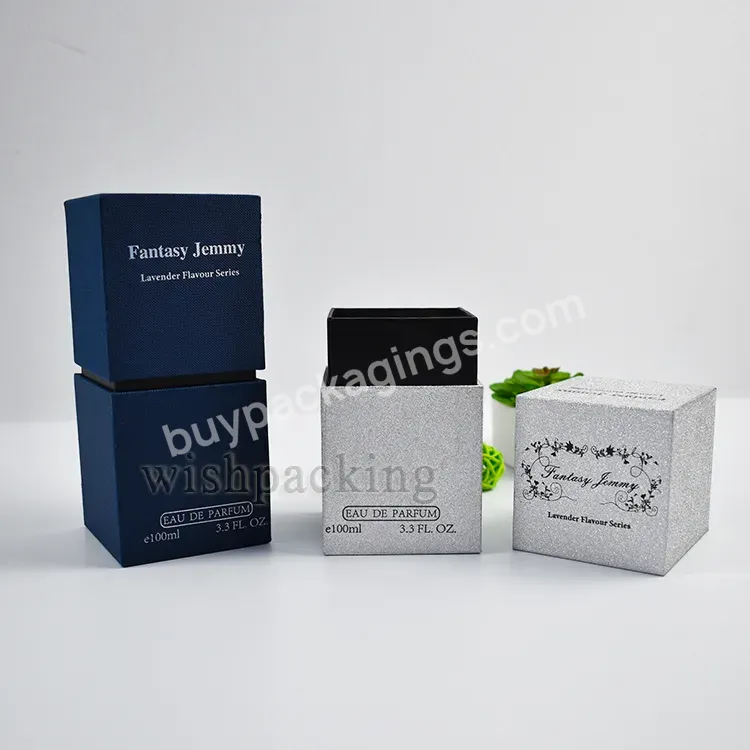Custom Luxury Perfume Package Gift Carton Cuff Rigid Paper Box With Silver Foil Hot Stamping Cosmetic Perfume Gift Paper Box