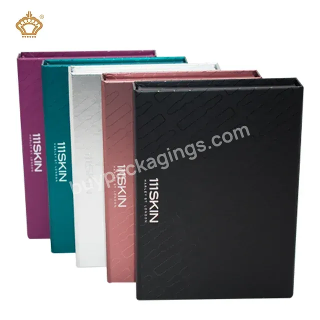 Custom Luxury Rigid Book Shape Magnetic Closure Skincare Makeup Box Nail Polish Oil Packaging