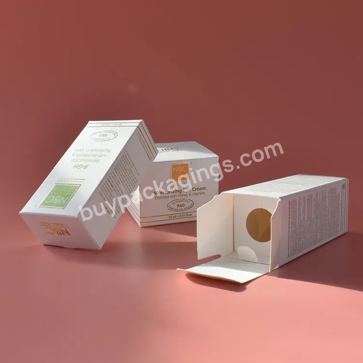 Custom Luxury White Cardboard Spot Uv Embossing Logo Lining Paper Box Face Cream Beauty Skincare Packaging Box For Cosmetic