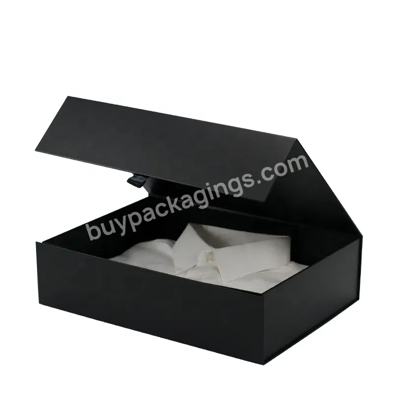 Custom Magnetic Gift Box Cardboard Box Luxury Clothing Packaging Box Currently Foldable Card Folding With Magnetic Lid Closed Bo