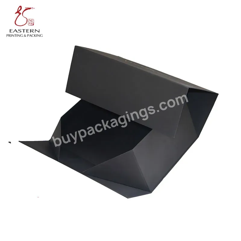 Custom Matte Black Spot Uv Logo Folding Shoe Box With Magnetic Closure