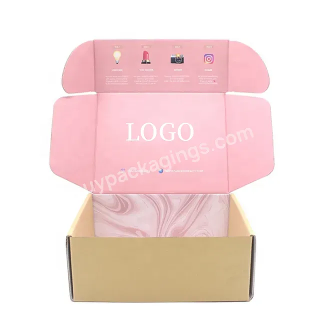 Custom Packaging Box Pink Shipping Mailer Boxes Corrugated Shipping Box With Logo