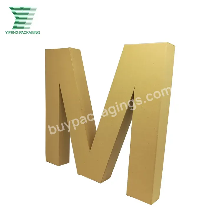 Custom Paper Flower Packaging Alphabet Shape Boxes Letter Shaped Cardboard Chocolate Gift Box