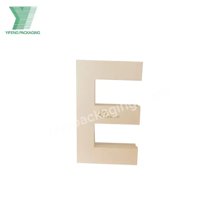 Custom Paper Package 2 Piece Lid And Base Cardboard Packaging Box Letter Shape Flower Soap Box For Bouquets