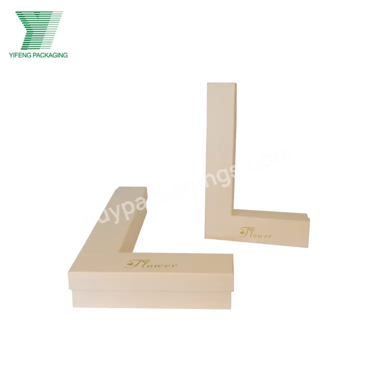 Custom Paper Package 2 Piece Lid And Base Cardboard Packaging Box Letter Shape Flower Soap Box For Bouquets
