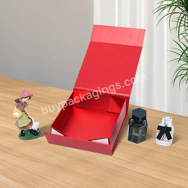 Custom Perfume Cosmetic Gift Packaging Paper Rigid Cardboard Storage Ribbon Box Magnetic Closure Paper Gift Box