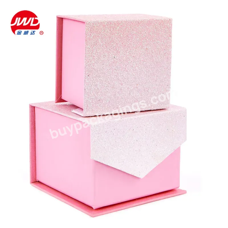 Custom Pink White Magnetic Mini Premium Elegant Gift Paper Boxes With Window Lid