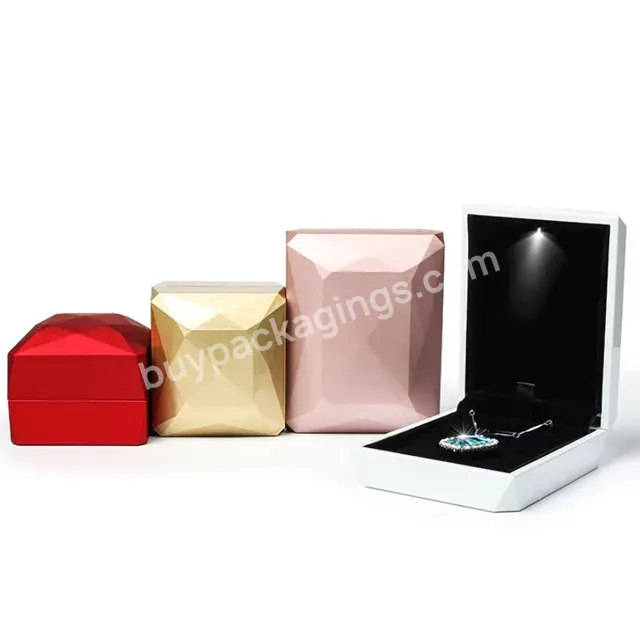 Custom Plastic Wedding Ring Jewelry Box With Led Light