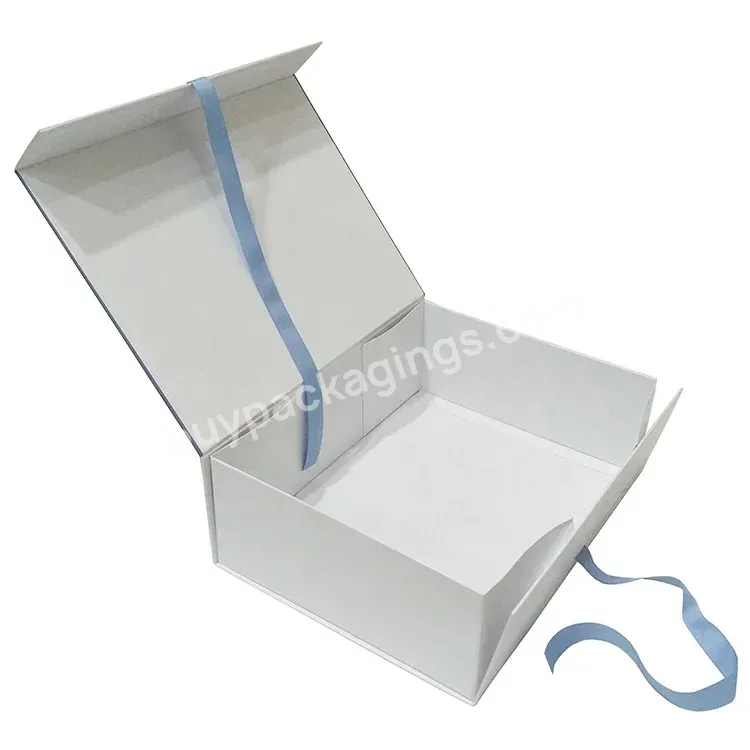 Custom Premium Large Magnetic Folding Boxes Garment Jacket Packaging Baby Clothes Packing Gift Box With Ribbon