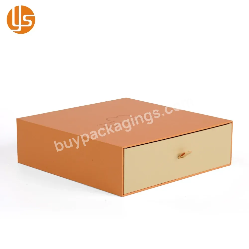 Custom Premium Luxury Rigid Drawer Orange Belt Packing Box Gift Packaging Box For Belt