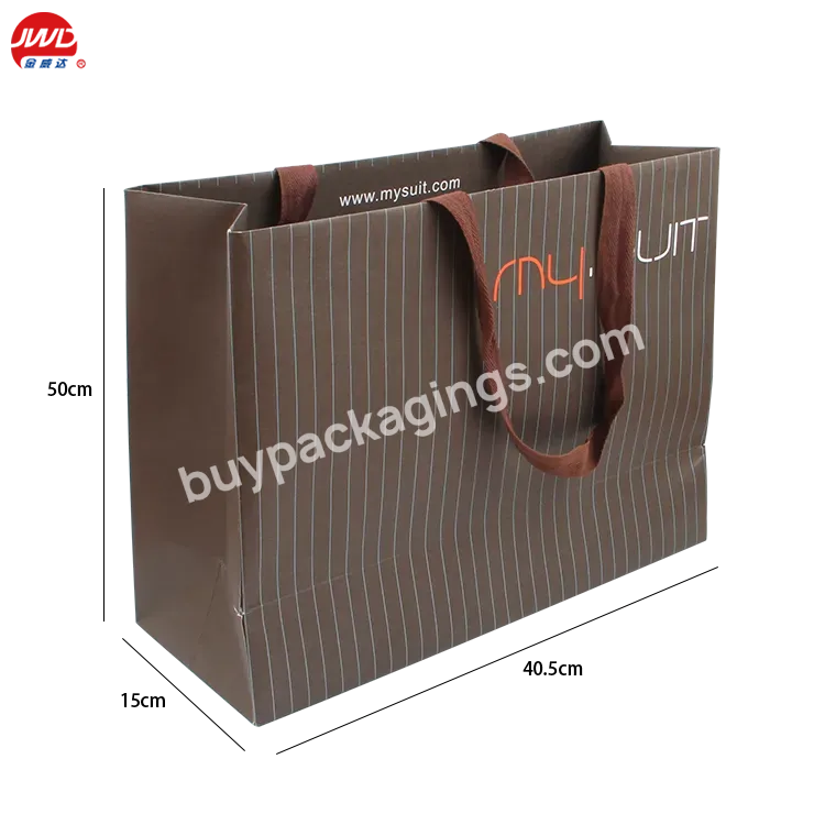 Custom Print Brown Large Shopping Gift Paper Bag With Handle