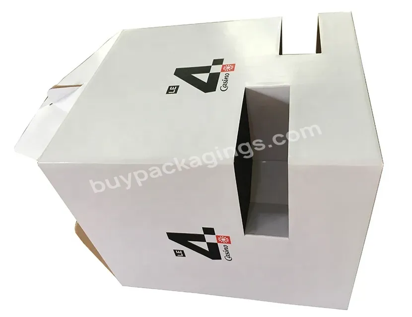 Custom Print Wine Packaging Box Take Away Beer Carrier Box Easy Assembled Auto-lock Bottom Colored Corrugated Boxes