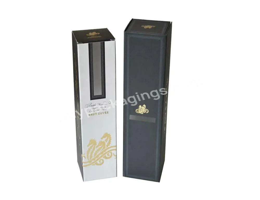 Custom Printed Durable Corrugated Wine Box Personalized Gold Foil Logo Foldable Paper Wine Boxes Custom Wine Packaging Box