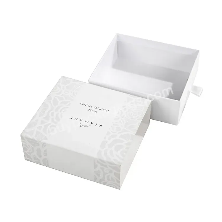 Custom Printed Logo Cardboard Paper With Ribbon Packaging Jewelry Sliding Gift White Drawer Box - Buy Drawer Gift Box,Drawer Box White,Drawer Box Packaging.