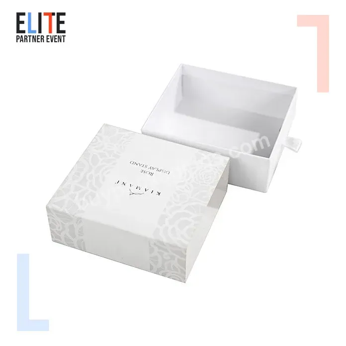 Custom Printed Logo Cardboard Paper With Ribbon Packaging Jewelry Sliding Gift White Drawer Box - Buy Drawer Gift Box,Drawer Box White,Drawer Box Packaging.