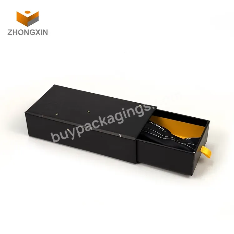 Custom Printed Luxury Black Paper Large Sliding Sunglasses Box Retail Boxes For Sunglasses