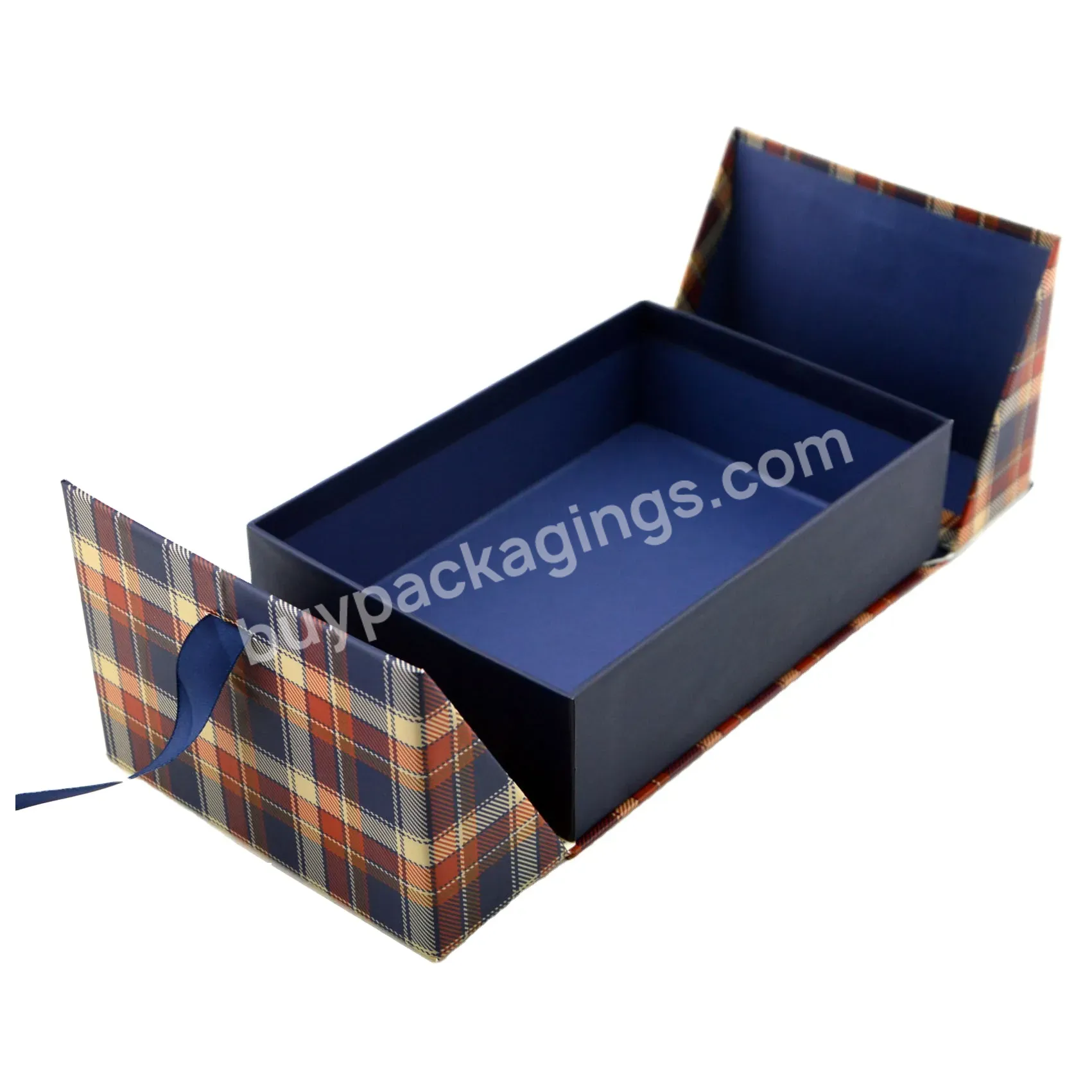 Custom Printed Luxury Paper Cardboard Boxes Design Your Logo Packaging T-shirt Two Side Split Open Magnetic Gift Box