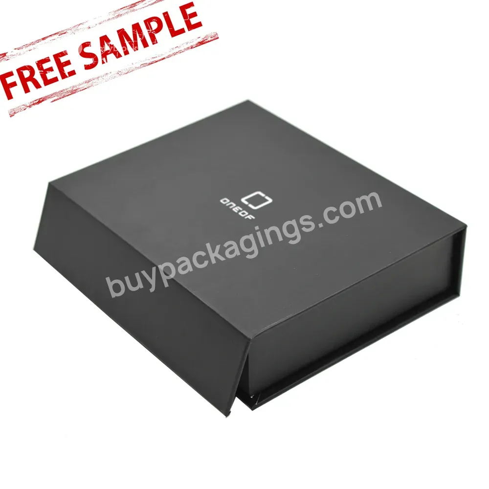 Custom Printed Luxury Paper Cardboard Folding Boxes Design Your Logo Packaging Black Magnetic Gift Box