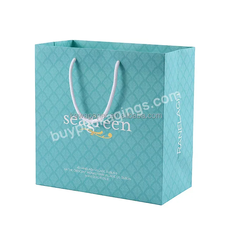 Custom Printed Your Own Logo Packaging White Brown Kraft Gift Craft Shopping Paper Bag With Ribbon Handles