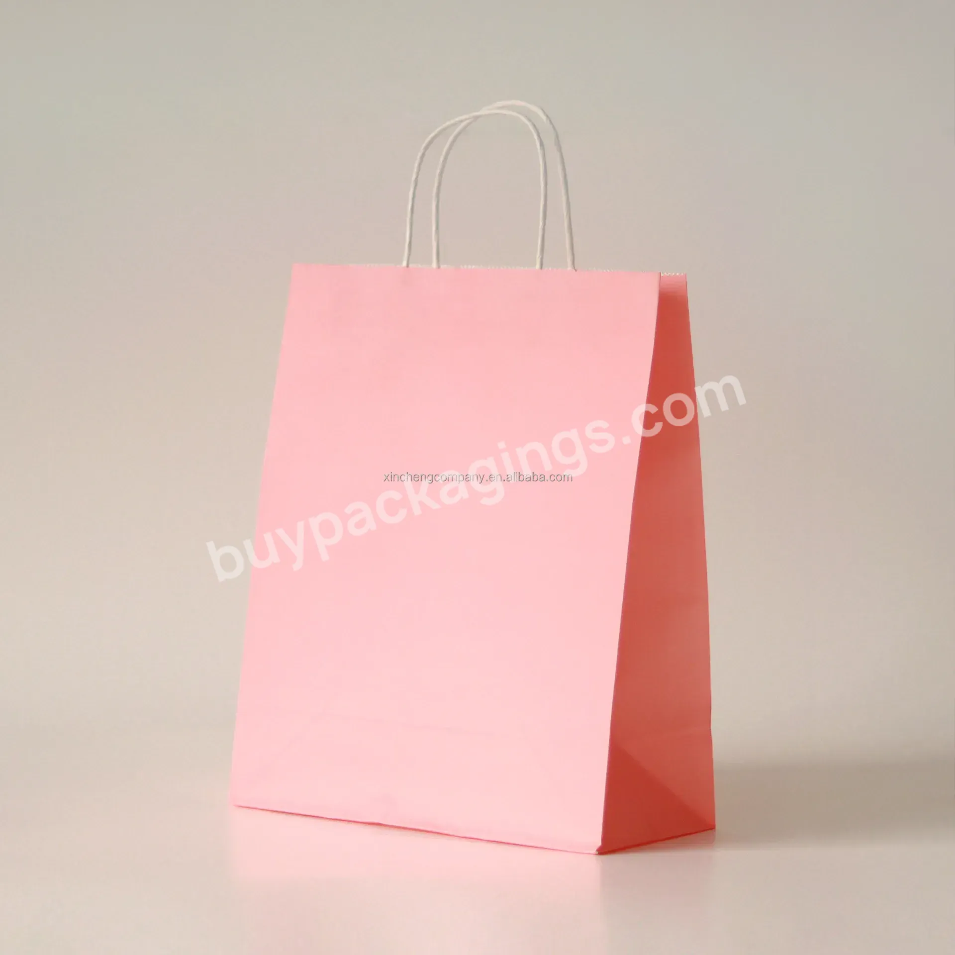 Custom Printed Your Own Logo Wholesale Gift Food Grocery Brown Handle Kraft White Paper Bags