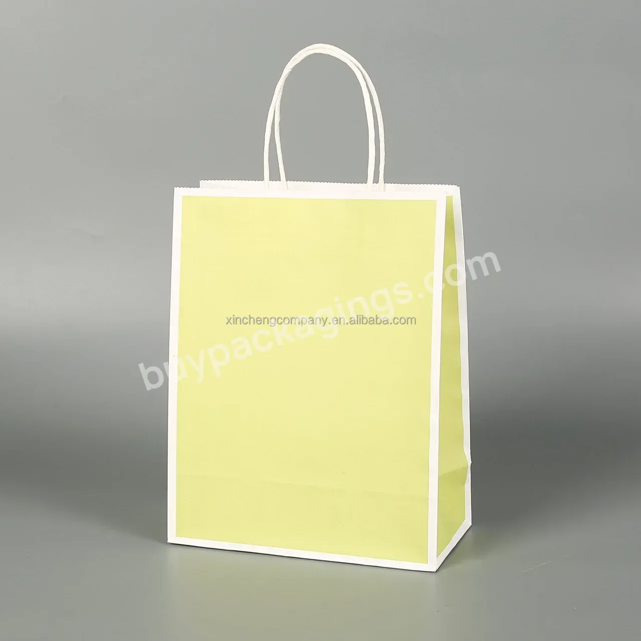 Custom Printed Your Own Logo Wholesale Gift Food Grocery Brown Handle Kraft White Paper Bags