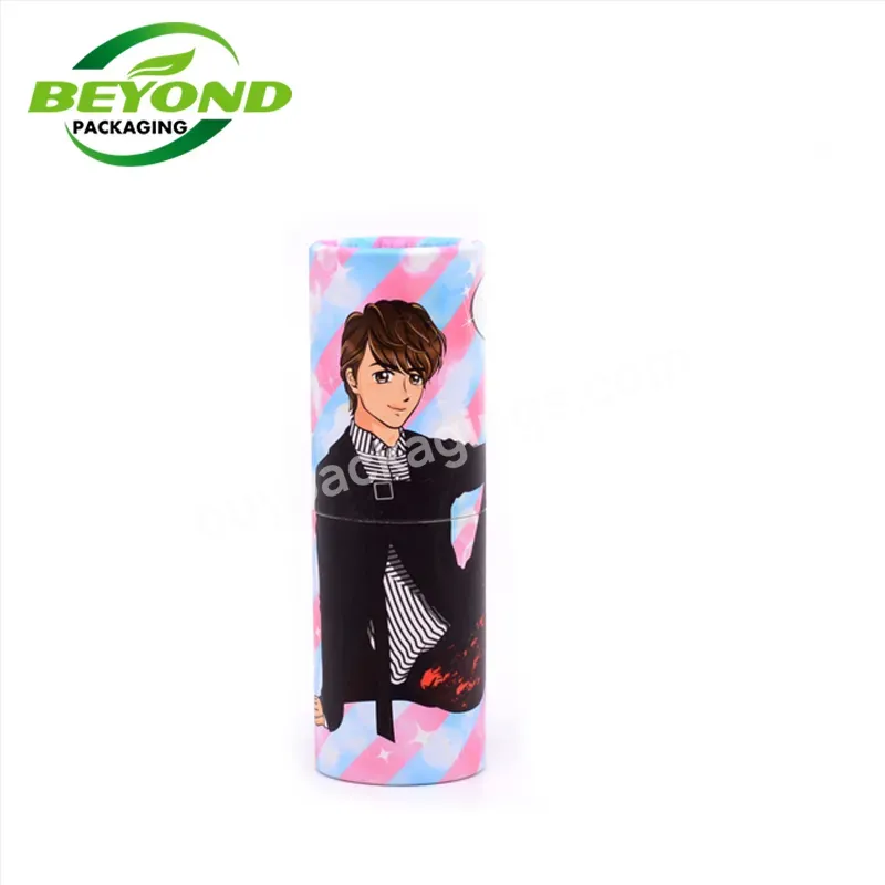 Custom Printing Cardboard Paper Tube Containers Twist Up Paper Tube For 25g Solid Perfume Deodorant Lip Balm Highlighter