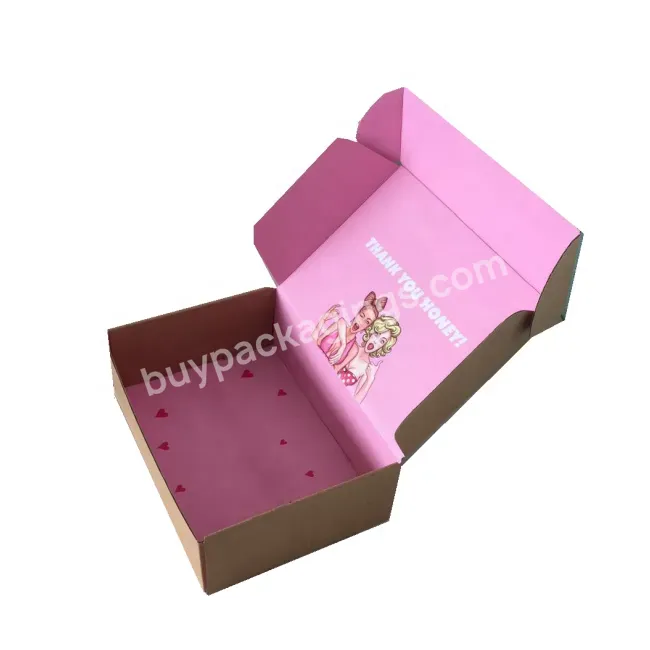 Custom Printing Corrugated Pink Mailer Box Kraft Subscription Box Packaging For Cosmetic Gift