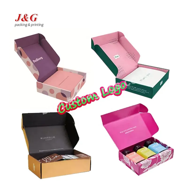 Custom Printing Corrugated Pink Mailer Box Kraft Subscription Box Packaging For Cosmetic Gift