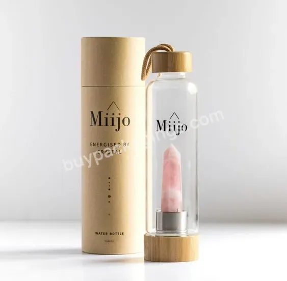 Custom Printing Kraft Cardboard Fancy Water Bottle Paper Tube Packaging Round Box Thermos Cup Packaging Paper Tube