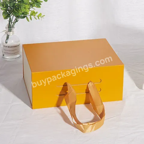 Custom Printing Logo Rigid Cardboard Luxury Flap Open Magnetic Clothing Folding Packaging Gift Box For Shoes & Clothing