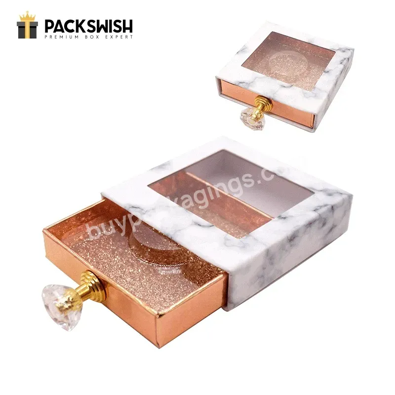 Custom Printing Pink Marbling Drawer Sliding Box Cardboard Packaging Gift Box