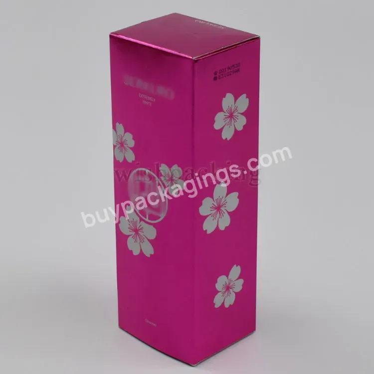 Custom Reasonable Price Skincare Packaging Sets Paper Box For Skincare Serum Metallic Paper Shiny Cosmetic Paper Box With Flute