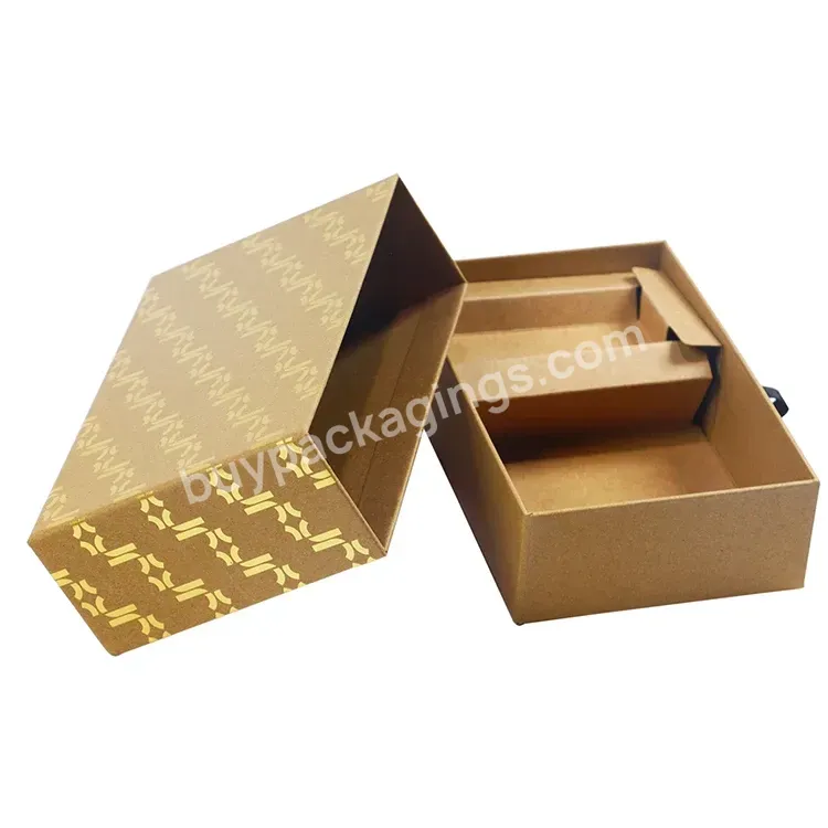 Custom Recyclable Luxury Kraft Drawer Paper Box For Elegant Gift Packaging