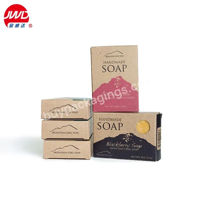 Custom Recycled Handmade Rectangle Logo Printing Kraft Paper Window Soap Packaging Box