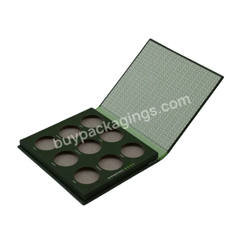 Custom Rigid Magnetic Cardboard Lipstick Palette Square Shape Glossy Lamination Holding With 9 Colors Empty Eyeshadow Palette