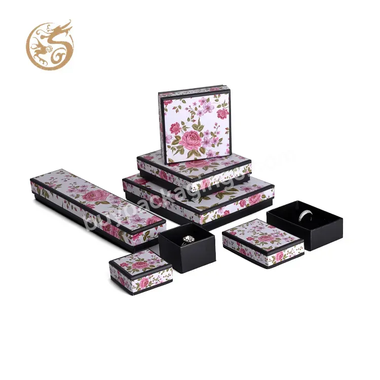 Custom Ring Earring Necklace Boxes Matt Colorful Black Jewelry Box Lid And Base Jewelry Paper Box Packaging With Logo
