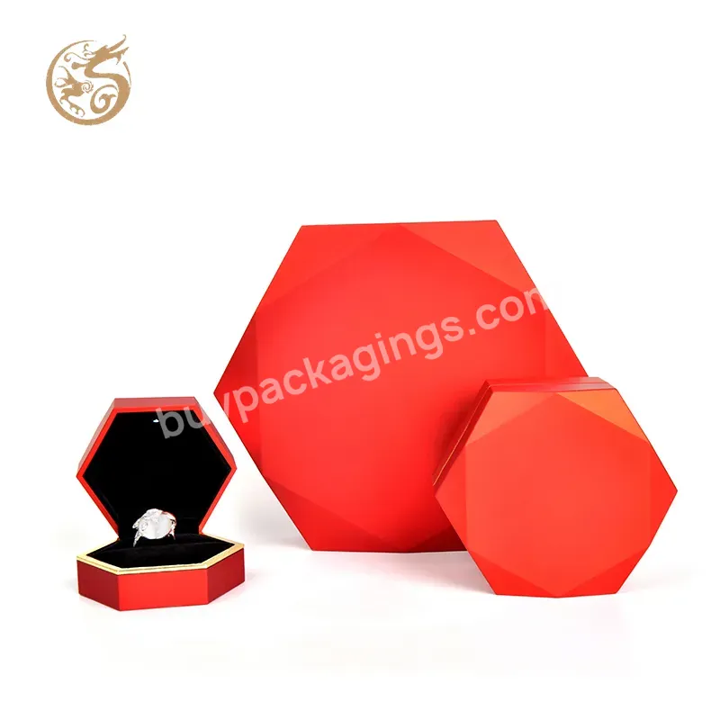 Custom Romantic Sweet Luxury Small Leather Engagement Ring Paper Gift Box Ring Ring Jade Pendant Jewelry Box