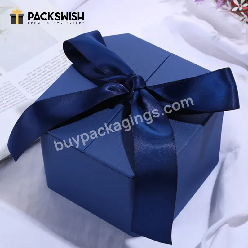 Custom Shaped Gift Box Pink Hexagonal Gift Packaging Lipstick Set Skincare Packing Double Sides Open Magnet Gift Box With Ribbon - Buy Hexagon Shape Gift Packing Box,Gift Box,Double Door Gift Box.