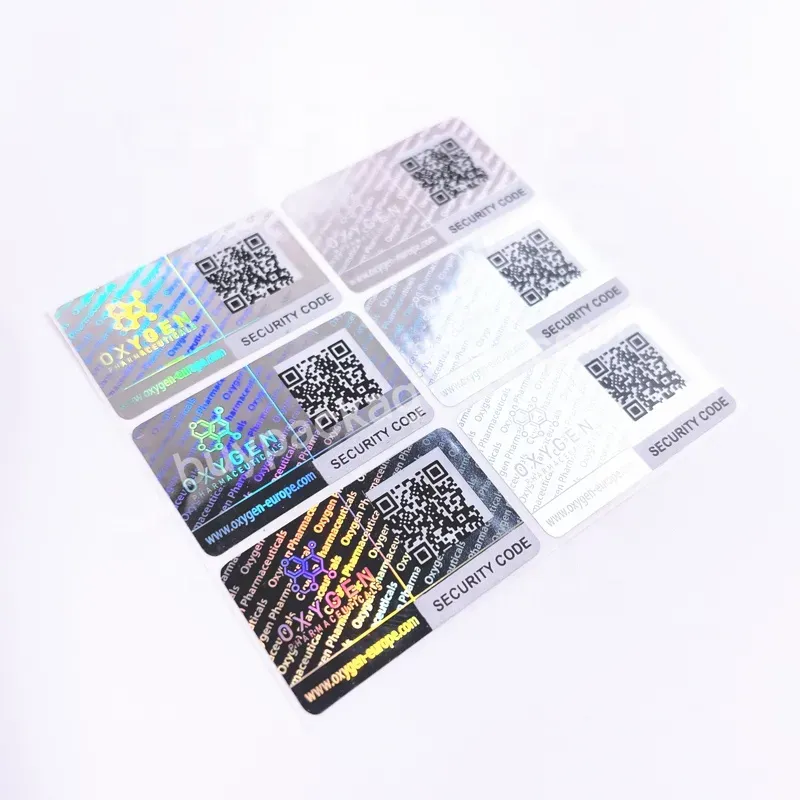 Custom Silver 3d Hologram Sticker Labels Holographic Logo For Security Seal Barcode Label Stickers