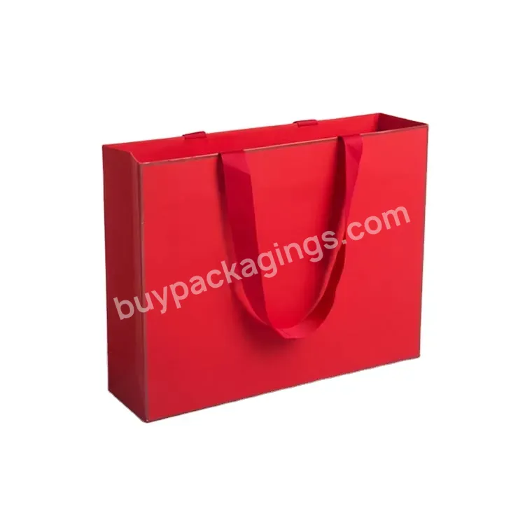 Custom Size Cardboard Rigid Magnet Box Clothing Wedding Folding Paper Box Magnetic Red Gift Box