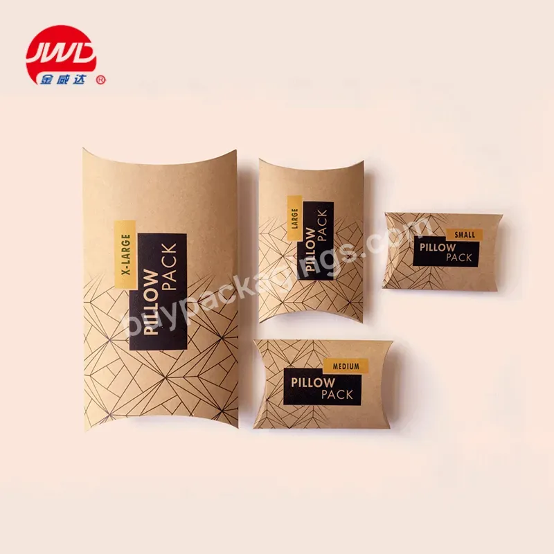 Custom Size Logo Printed Large Kraft Cardboard Paper Pillow Shaped Box Packaging