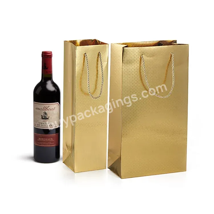 Custom Size Red Wine Carrier Bags Thicken Bearing 5 Kg Wine Gift Bags
