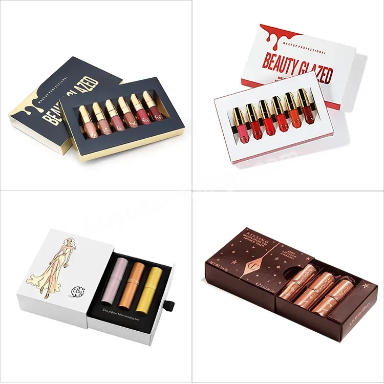 Custom Size/logo Paper Small Cosmetic Lipstick Lip Balm Liner Packaging Box Lipgloss Lip Gloss Boxes For Lipgloss