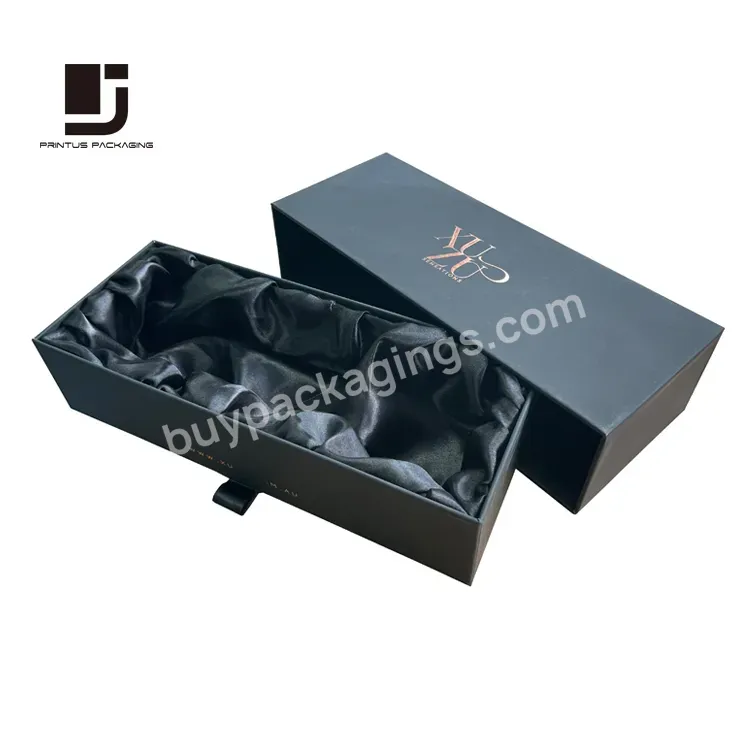 Custom Sliding Gift Drawer Paper Box Packaging Lined Satin