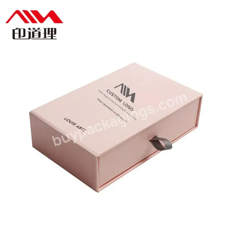 Custom Small Pink Paper Cardboard Ring Drawer Packaging Jewelry Box And Bag With Logo Printed - Buy Drawing Box Package,Drawer Packaging,Jewelry Box.
