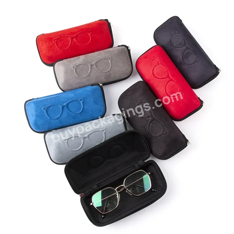 Custom Sports Optical Deerskin Velvet High Quality Optical Fashion Zipper Box Glasses Case - Buy Zipper Box Glasses Case,Glasses Packaing,Glasses Accessories.